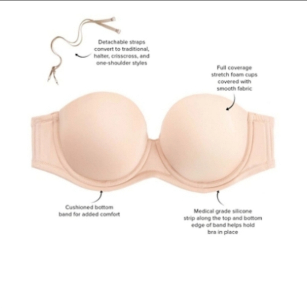 wacoal red carpet strapless bra style 854119 black size 38C - Picture 7 of 7